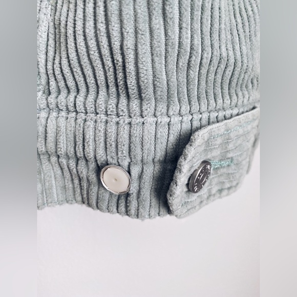 BDG Urban Outfitters Corduroy Olive Green Quilted Lined Shacket Jacket Oversized - Picture 11 of 12